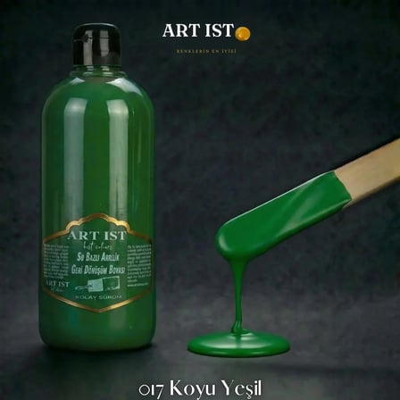 ART IST Geri Dönüşüm Su Bazlı Akrilik Boya 500 ml - 017 Koyu Yeşil
