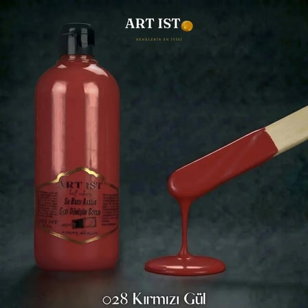 ART IST Geri Dönüşüm Su Bazlı Akrilik Boya 500 ml - 028 Kırmızı Gül