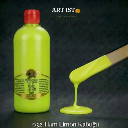 ART IST Multisurfaces Su Bazlı Akrilik Boya 500 ml - 032 Ham Limon Kabuğu
