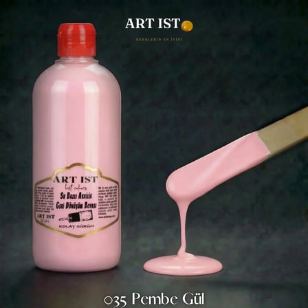 ART IST Geri Dönüşüm Su Bazlı Akrilik Boya 500 ml - 035 Pembe Gül