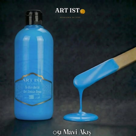 ART IST Geri Dönüşüm Su Bazlı Akrilik Boya 500 ml - 051 Mavi Akış