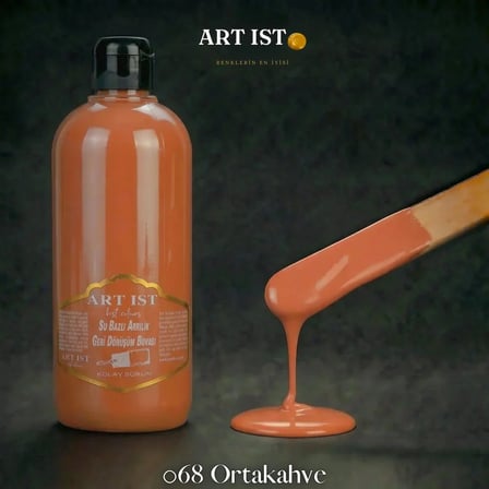 ART IST Geri Dönüşüm Su Bazlı Akrilik Boya 500 ml - 068 Orta Kahve