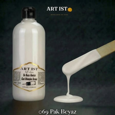 ART IST Geri Dönüşüm Su Bazlı Akrilik Boya 500 ml - 069 Pak Beyaz