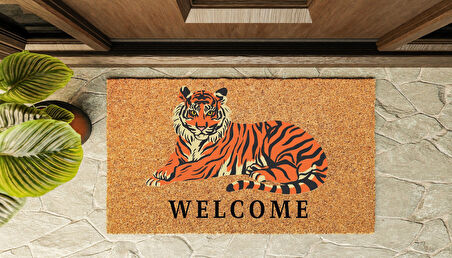 Kapı Önü Paspası Özel Tasarım Koko Model Aslan Welcome PK-1514