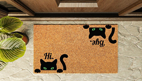 Kapı Önü Paspası Özel Tasarım Koko Model Hi and Bye PK-1549