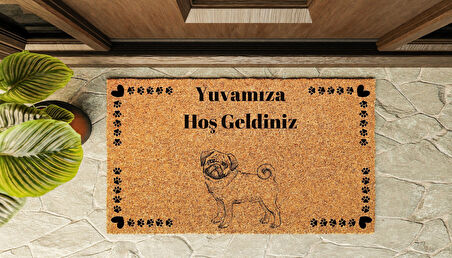 Kapı Önü Paspası Özel Tasarım Koko Model Pug PK-1579