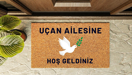 Kapı Önü Paspası Kişiye Özel Yazı Yazılır Koko Model Uçan Güvercin PK-1590