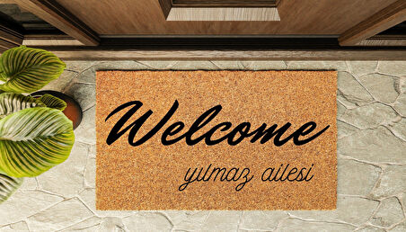 Kapı Önü Paspası Kişiye Özel Yazı Yazılır Koko Model Welcome PK-1596