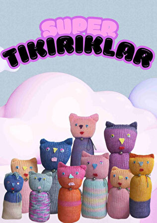 Tıkırık Örgü Yastık Uyku ve Oyun Arkadaşı Şeker&Fıstık - 35 cm-45 cm