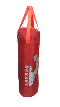 Boks Torbası Eldiven Ve Karabina Hediyeli İçi Dolu 50x20 cm Kırmızı