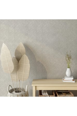 hasır keten dokulu düz silinebilir duvar kağıdı 104-6 | wallert olivia, krem, kağıt taban taban + vinil kaplama - 16.5 m²