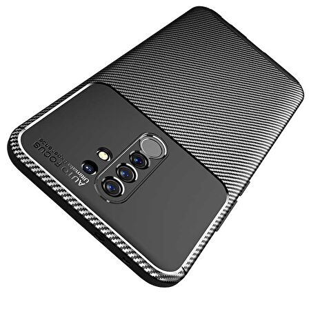 Gpack Xiaomi Redmi 9 Kılıf Negro Karbon Dizayn SilikonNano Glass