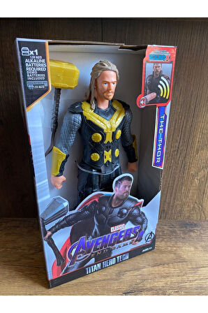 Avengers The Thor Figür Oyuncak Thor Figür 30 Cm Thor Sesli Hareket Eder Thor Baltası Yanında