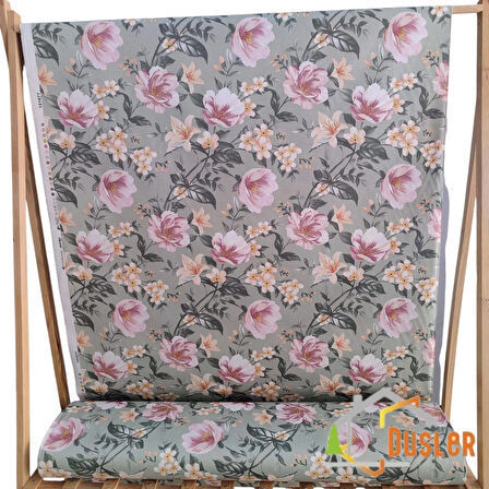 Mint Yeşili Çiçek Desenli Saten Kumaş Bezi 100x180