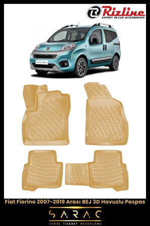 Rizline Fiat Fiorino 2019 Model BEJ 3D Havuzlu Paspas