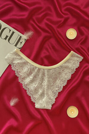 Beyaz Dantelli Push Up Sütyen Takımı