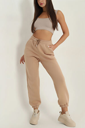 3 iplik şardonlu paça lastikli eşofman bisküvi is001