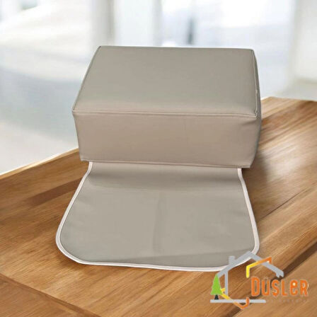 Krem Çocuk Tıraş Koltuğu Yükseltici, Çocuk Berber Koltuğu Traş Pufu, Çocuk Yükseltici Minder, Çocuk Kuaför Minderi