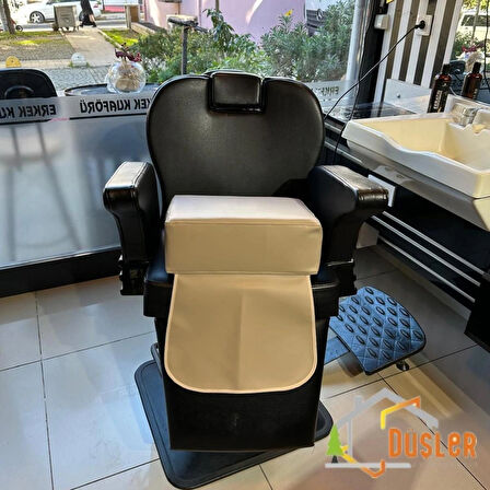 Krem Çocuk Tıraş Koltuğu Yükseltici, Çocuk Berber Koltuğu Traş Pufu, Çocuk Yükseltici Minder, Çocuk Kuaför Minderi