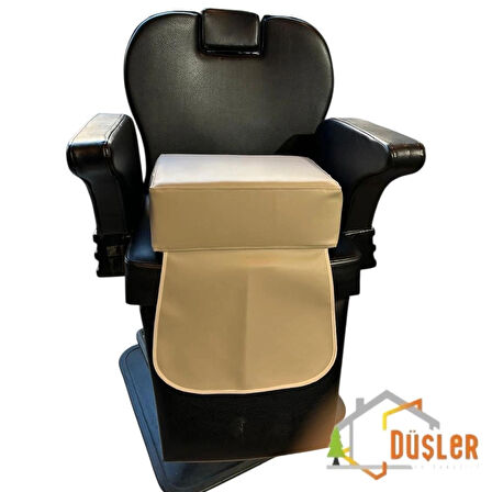 Krem Çocuk Tıraş Koltuğu Yükseltici, Çocuk Berber Koltuğu Traş Pufu, Çocuk Yükseltici Minder, Çocuk Kuaför Minderi