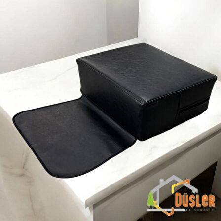 Siyah Çocuk Tıraş Koltuğu Yükseltici, Çocuk Berber Koltuğu Traş Pufu, Çocuk Yükseltici Minder, Çocuk Kuaför Minderi