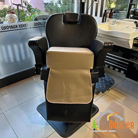 Bej Çocuk Tıraş Koltuğu Yükseltici, Çocuk Berber Koltuğu Traş Pufu, Çocuk Yükseltici Minder, Çocuk Kuaför Minderi