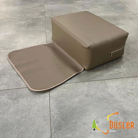 Bej Çocuk Tıraş Koltuğu Yükseltici, Çocuk Berber Koltuğu Traş Pufu, Çocuk Yükseltici Minder, Çocuk Kuaför Minderi