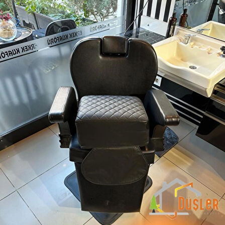 Siyah Baklava Desenli Çocuk Tıraş Koltuğu Yükseltici, Çocuk Berber Koltuğu Traş Pufu, Çocuk Yükseltici Minder, Çocuk Kuaför Minderi