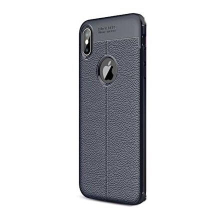 Smcase iPhone XS Max Kılıf Deri Dokulu Silikon 