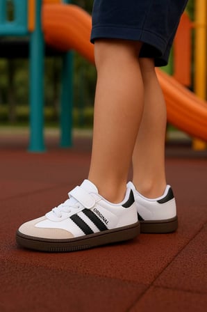 Günlük Unisex Çocuk Sneaker Bağcıklı Hafif Esnek Kaymaz Taban Ayakkabı 105