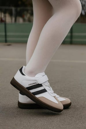 Günlük Unisex Çocuk Sneaker Bağcıklı Hafif Esnek Kaymaz Taban Ayakkabı 105