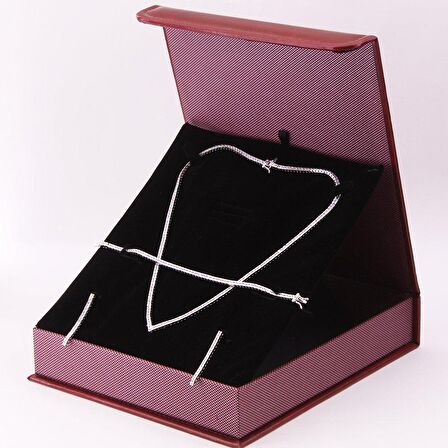 Tesbihane 925 Ayar Gümüş Özel Hediye Kutulu Zirkon Taşlı Set (Model-9)