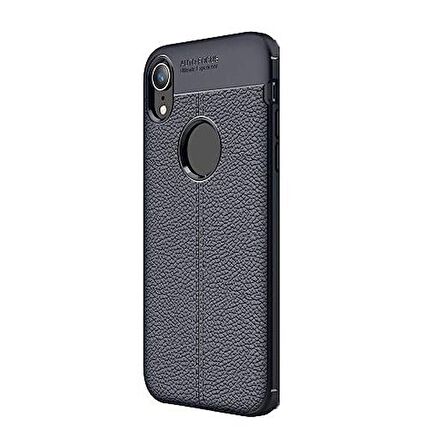 Smcase iPhone XR Kılıf Deri Dokulu Silikon 