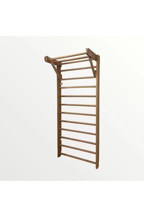 DizyWood Ahşap İsveç Duvarı – Tırmanma Merdiveni ve Egzersiz Barı