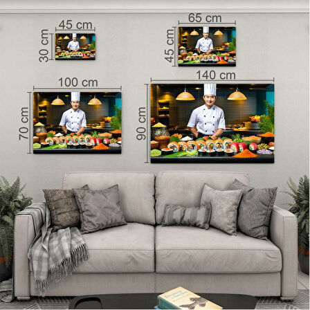 Mesleki Cam Tablo - Aşçı - Yatay Motif 01-160