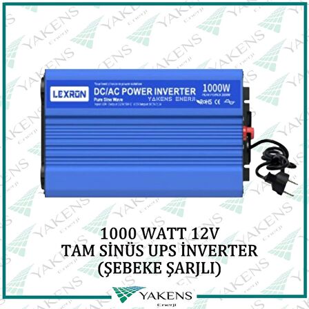 1000 Watt 12V UPS (Şebeke Şarjlı) Tam Sinüs İnverter Lexron