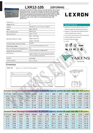 105 Amper Jel Akü Lexron