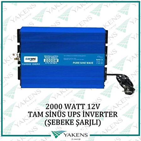 2000 Watt 12V UPS (Şebeke Şarjlı) Tam Sinüs İnverter Carspa