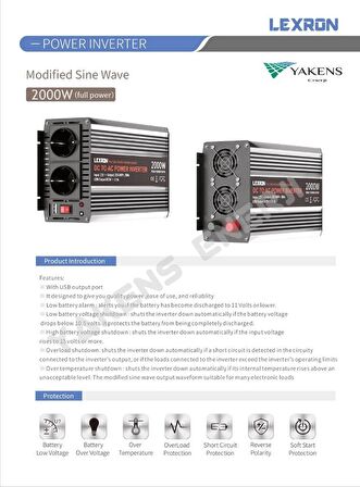 2000 Watt 24V Modifiye Sinüs İnverter Lexron