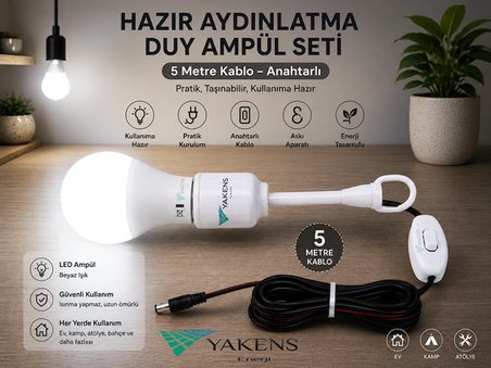 85W Güneş Enerji Sistemi Seti – 24Ah Jel Akü + 10A Şarj Kontrol Cihazı + 5 LED Ampul + 3'lü Araç Çakmaklık Çıkışı | Telefon Şarjlı Taşınabilir Solar Aydınlatma Paketi