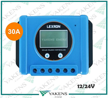 30 Amper 12-24V Solar Pwm Şarj Kontrol Cihazı Yeni Mavi kasa Lexron