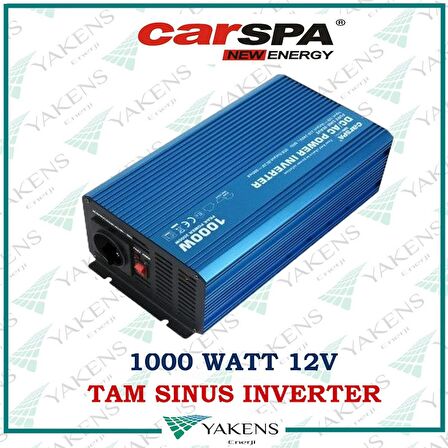 1000 Watt 12V Tam Sinüs İnverter Carspa