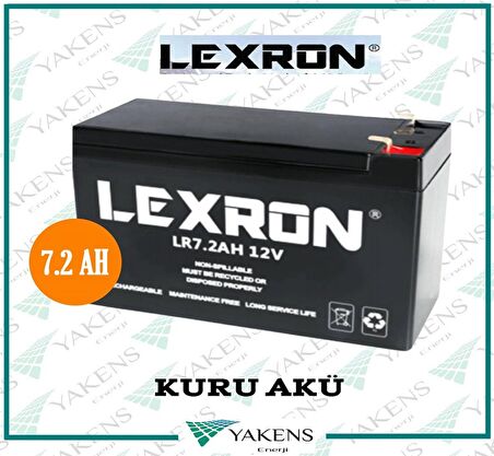 7.2 AH 12V Kuru Akü Lexron