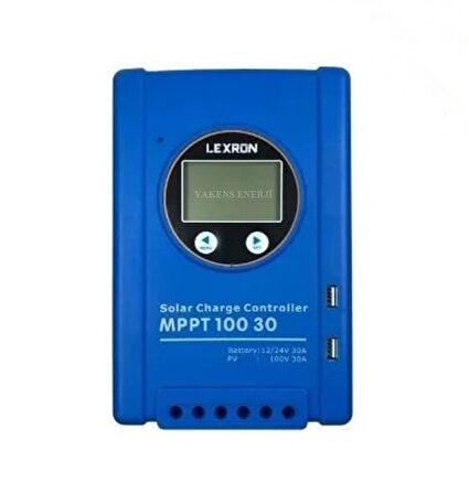 30 Amper Mppt 12/24V Solar Şarj Cihazı 30A 12/24 Volt Mppt Regülatör Mavi Kasa Lexron