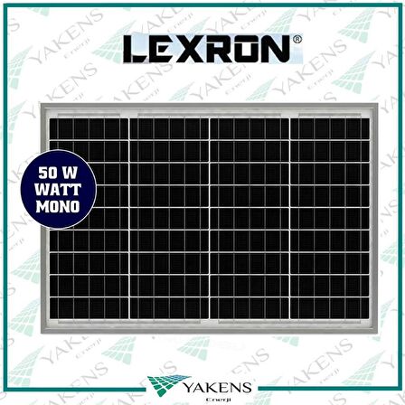 50 Watt 12V Monokristal Güneş Paneli Lexron