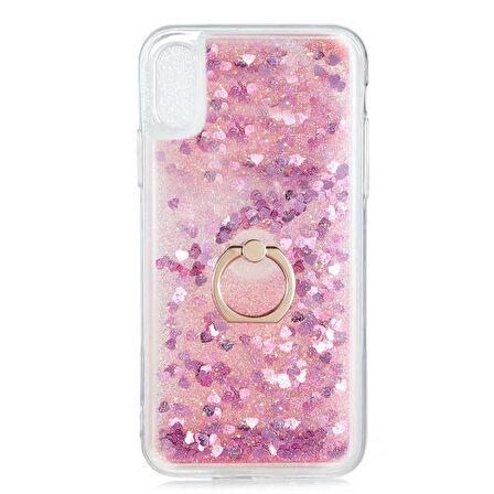 Gpack Apple iPhone XS Kılıf Milce Sulu Yüzüklü Silikon Arka Kapak