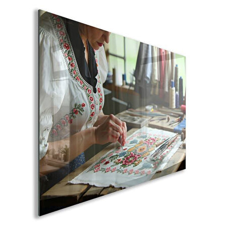 Mesleki Cam Tablo - Modacı - Yatay Motif 08-102