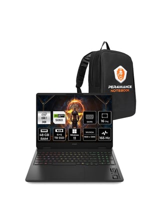 Omen 16 Core 7 240H 48GB 4TB+4TB SSD RTX5060/8GB 16" FHD+ 165Hz W11H Gaming Laptop & Per4 Çanta