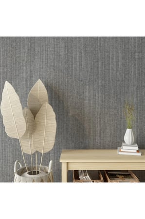 kumaş tüvit dokulu düz silinebilir duvar kağıdı 105-1 | wallert olivia, gri, kağıt taban taban + vinil kaplama - 16.5 m²