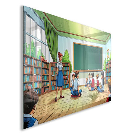 Mesleki Cam Tablo - Öğretmen - Yatay Motif 11-187